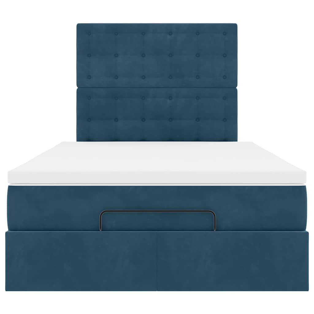 vidaXL Ottoman-Bett mit Matratzen Dunkelblau 120x190 cm Samt