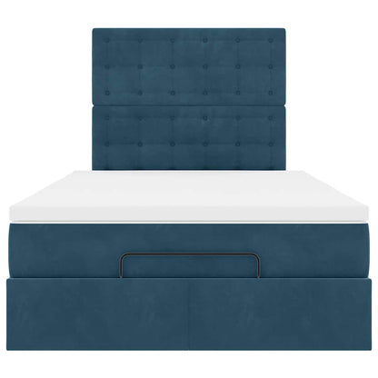 vidaXL Ottoman-Bett mit Matratzen Dunkelblau 120x190 cm Samt