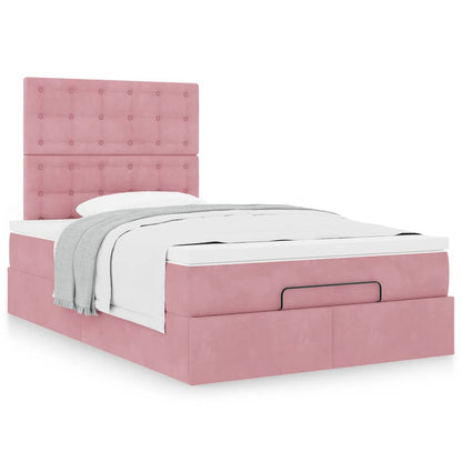 vidaXL Lit ottoman avec matelas Rose 120x190 cm Velours