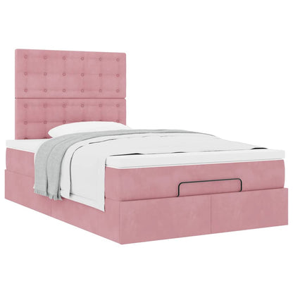 vidaXL Lit ottoman avec matelas Rose 120x190 cm Velours