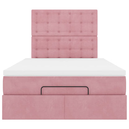 vidaXL Lit ottoman avec matelas Rose 120x190 cm Velours