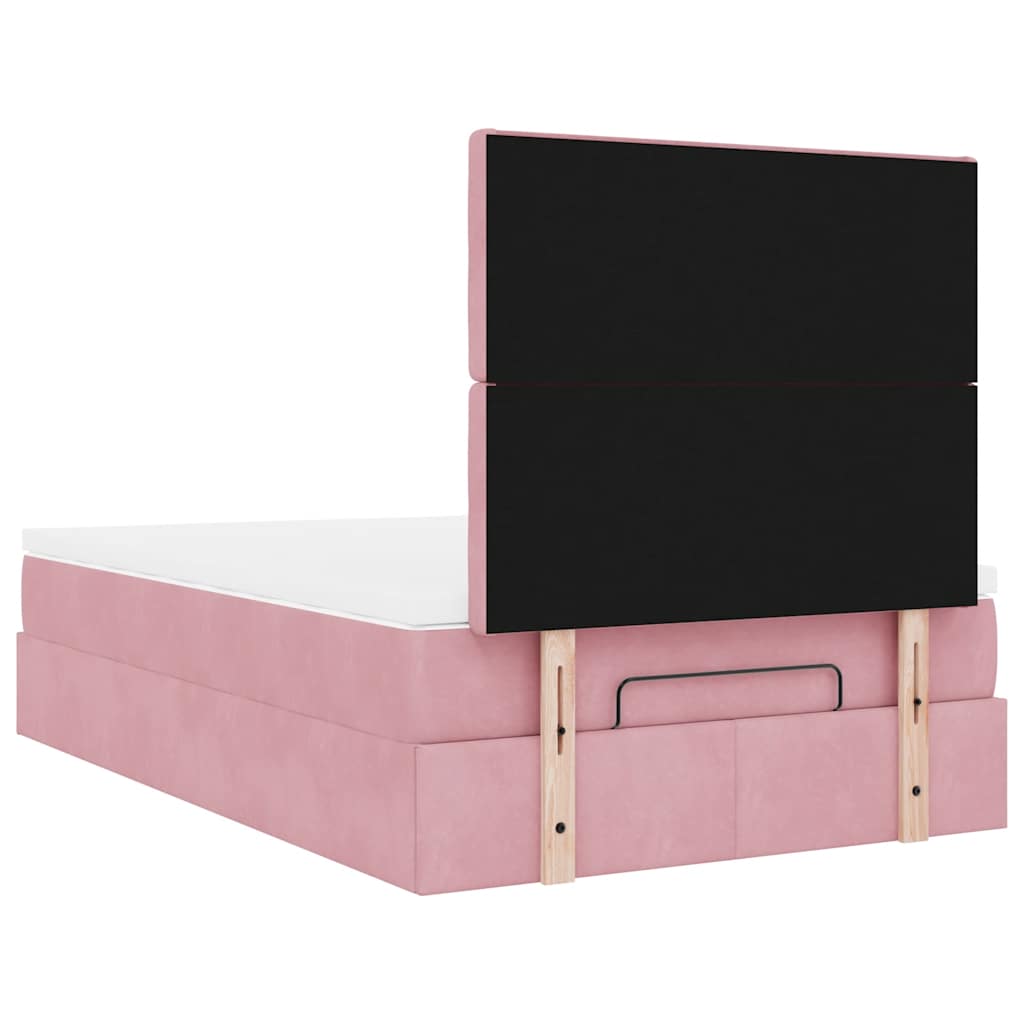 vidaXL Lit ottoman avec matelas Rose 120x190 cm Velours