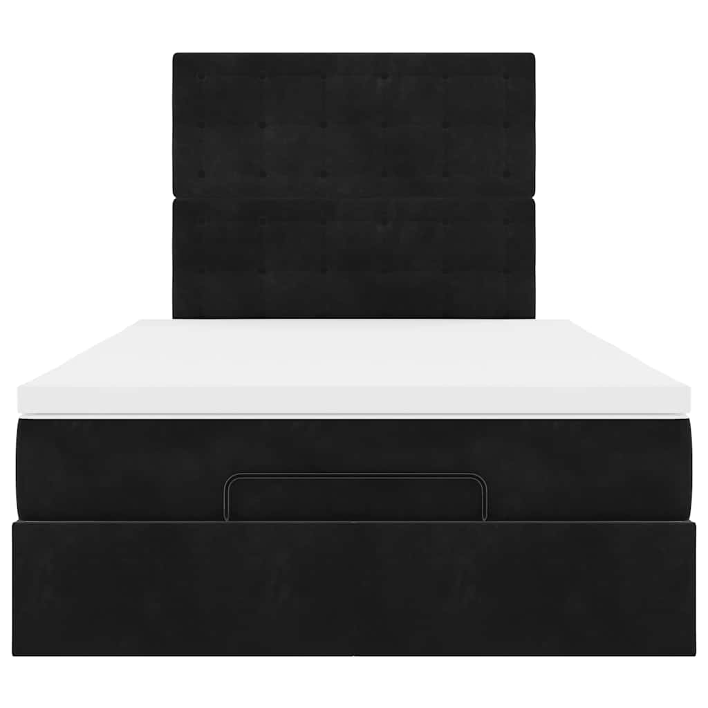 vidaXL Ottoman-Bett mit Matratzen Schwarz 120x200 cm Samt