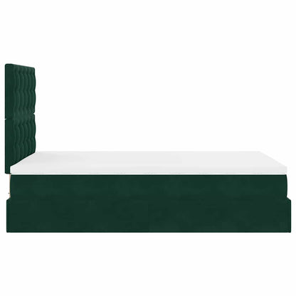vidaXL Ottoman-Bett mit Matratzen Dunkelgrün 120x200 cm Samt