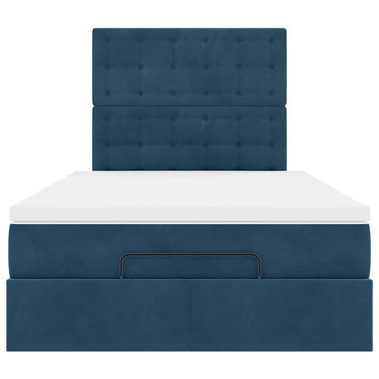 Ottoman-Bett mit Matratzen Dunkelblau 120x200 cm Samt