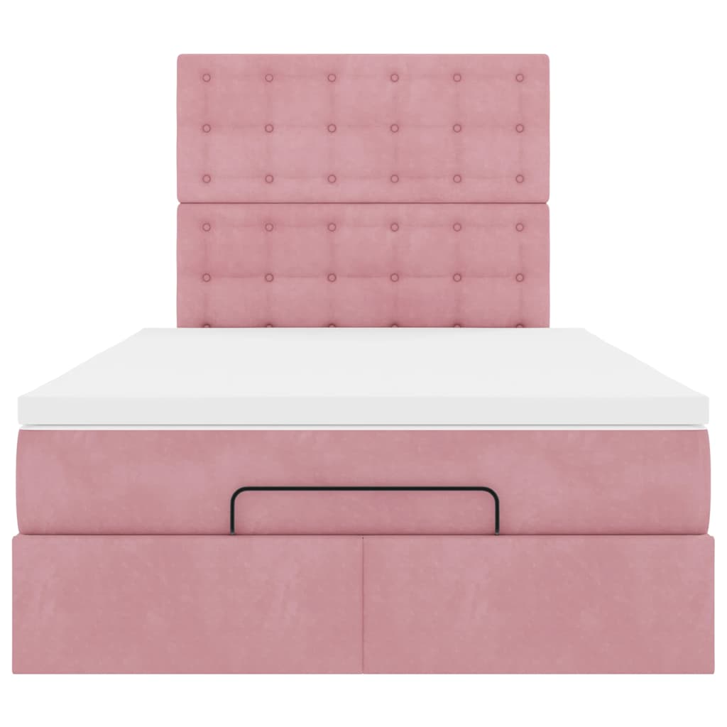 vidaXL Ottoman-Bett mit Matratzen Rosa 120x200 cm Samt
