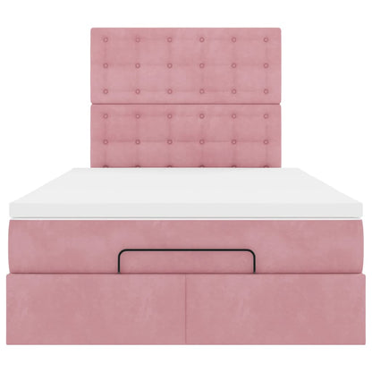 vidaXL Ottoman-Bett mit Matratzen Rosa 120x200 cm Samt