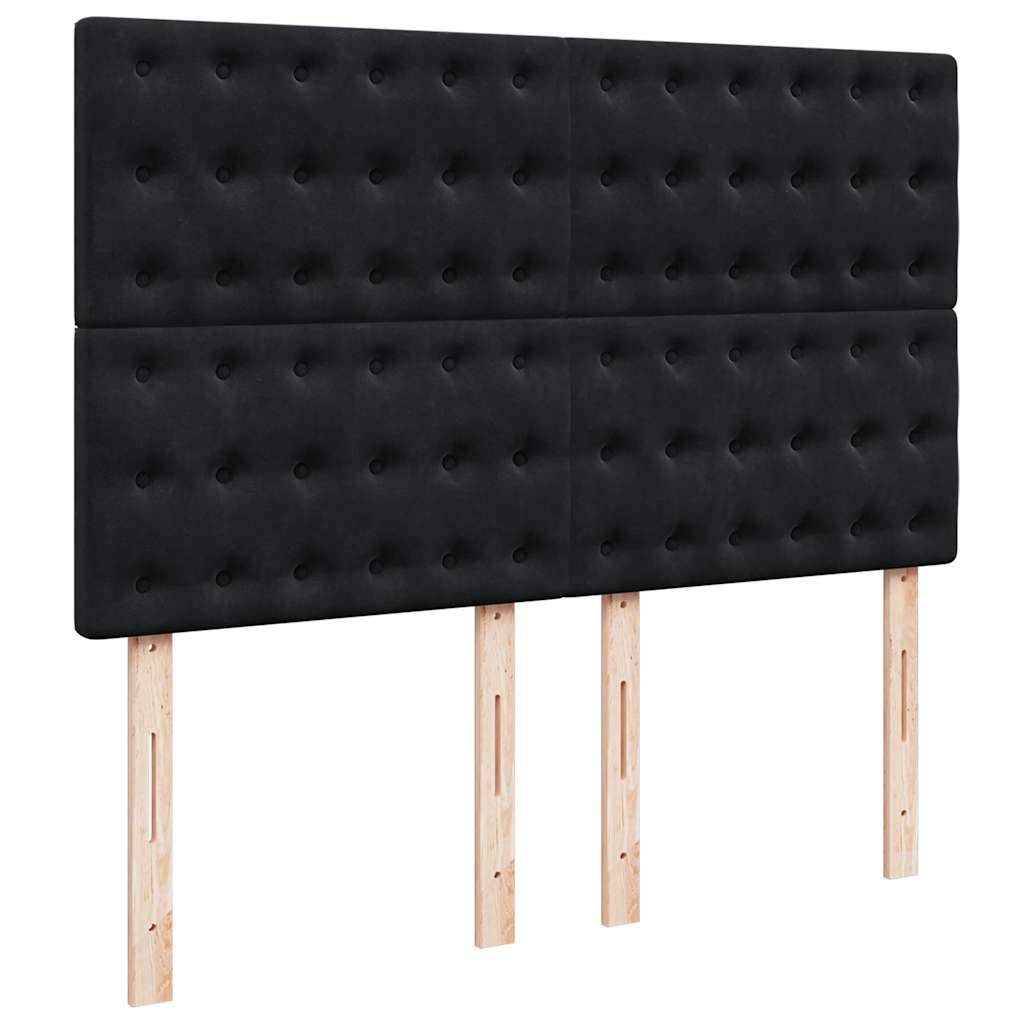 vidaXL Ottoman-Bett mit Matratzen Schwarz 140x190 cm Samt