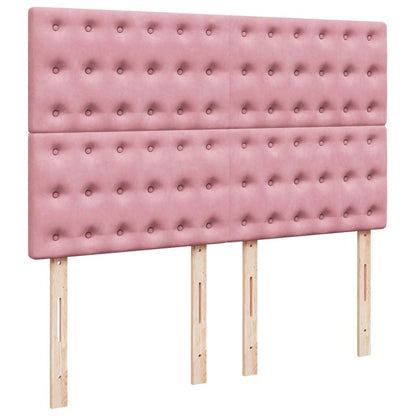 vidaXL Ottoman-Bett mit Matratzen Rosa 140x190 cm Samt