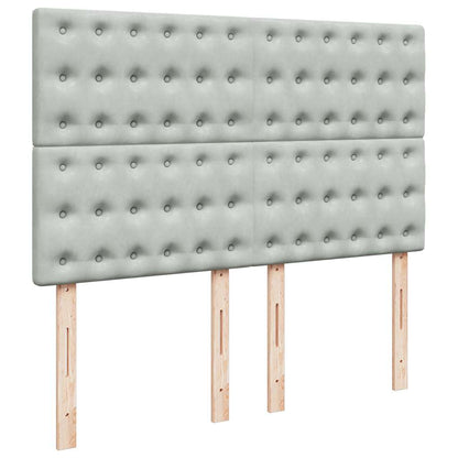 vidaXL Ottoman-Bett mit Matratzen Hellgrau 140x200 cm Samt