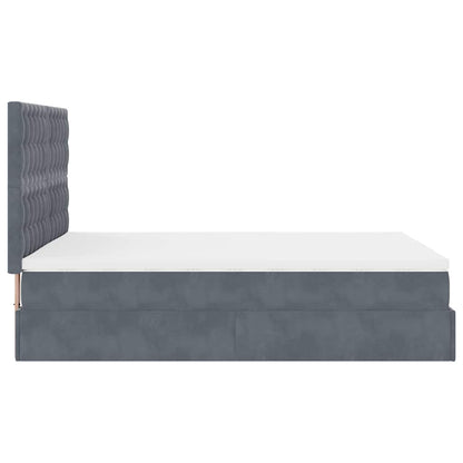 vidaXL Ottoman-Bett mit Matratzen Dunkelgrau 140x200 cm Samt