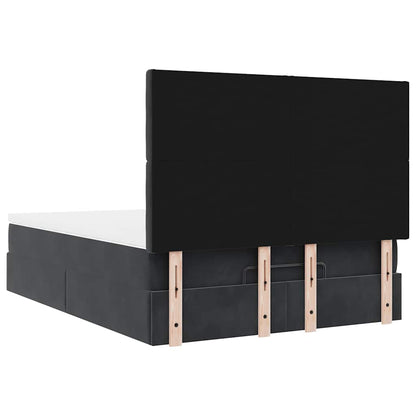 Ottoman-Bett mit Matratzen Schwarz 140x200 cm Samt