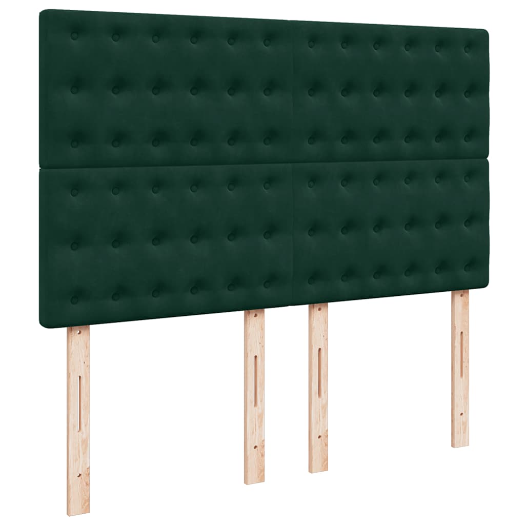 vidaXL Lit ottoman avec matelas vert foncé 140x200 cm Velours