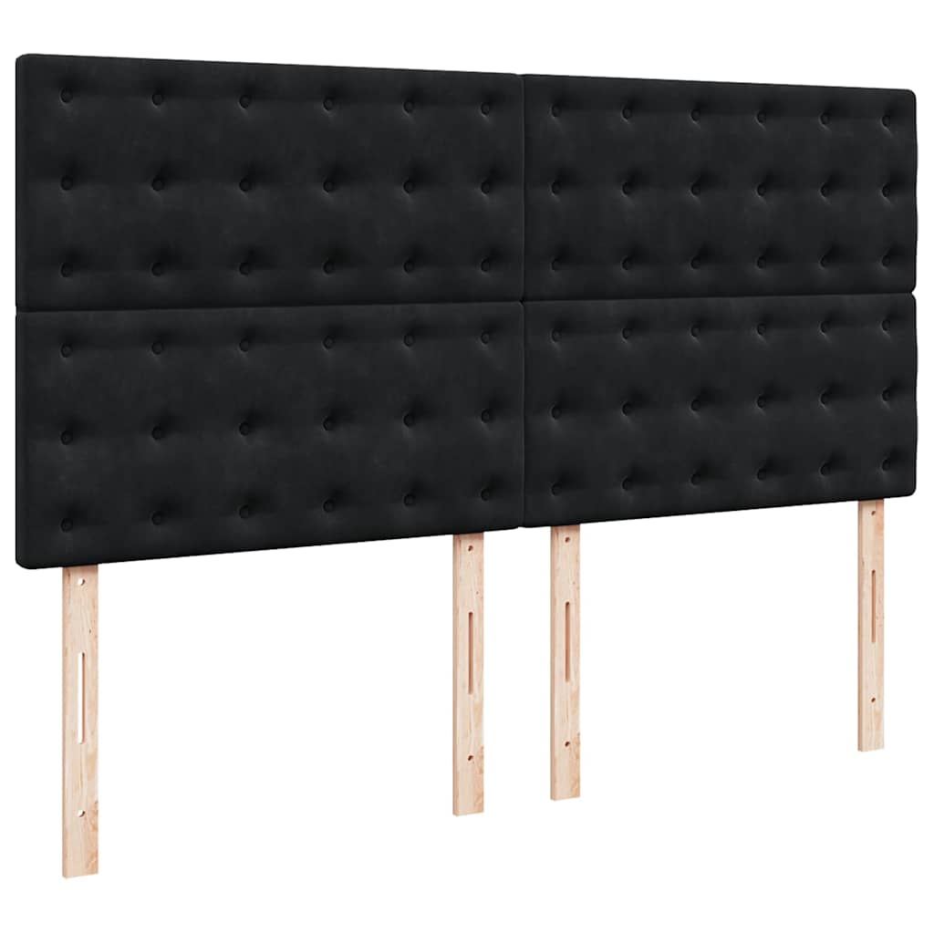 vidaXL Ottoman-Bett mit Matratzen Schwarz 160x200 cm Samt
