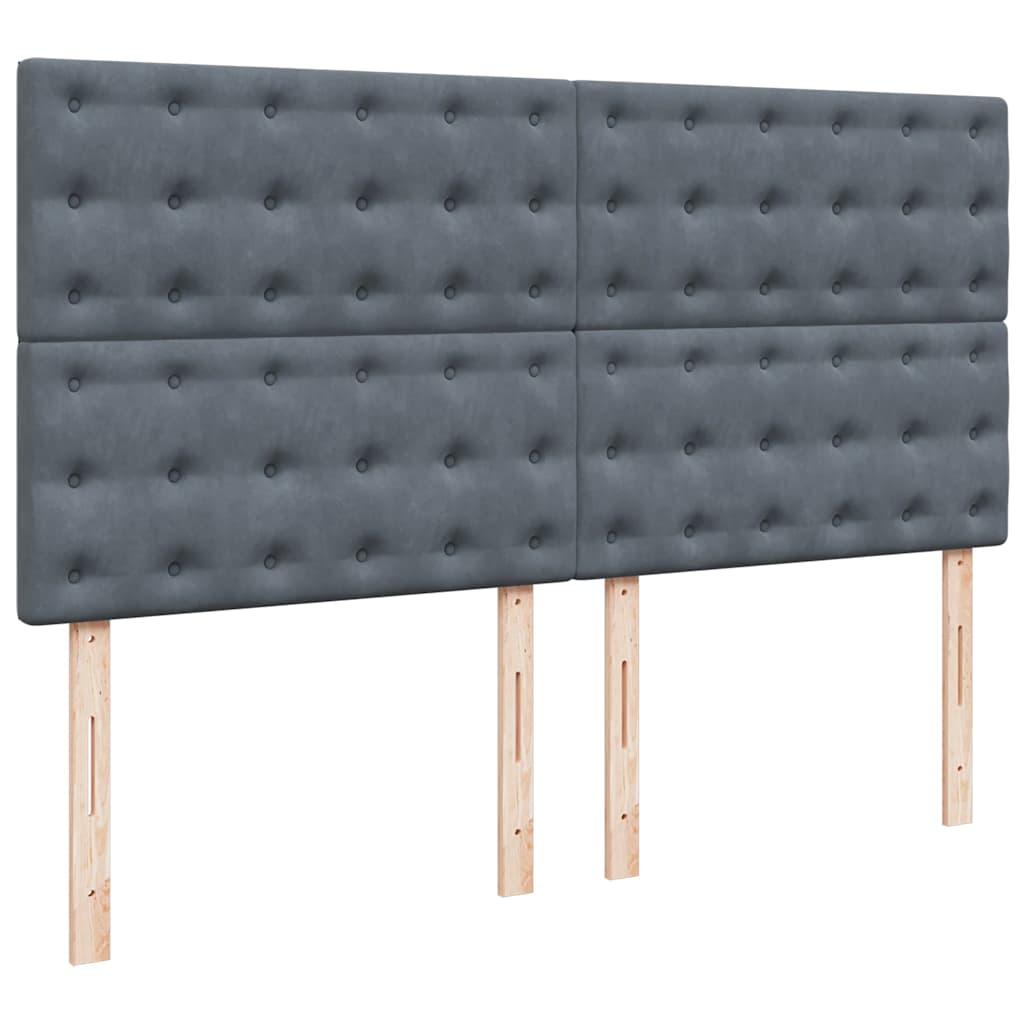 vidaXL Ottoman-Bett mit Matratzen Dunkelgrau 180x200 cm Samt