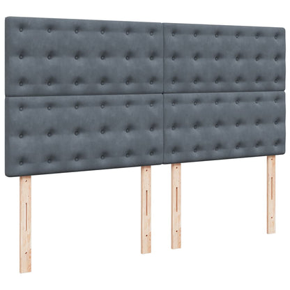 vidaXL Ottoman-Bett mit Matratzen Dunkelgrau 180x200 cm Samt