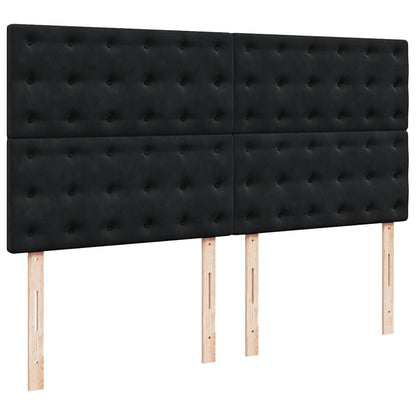 vidaXL Ottoman-Bett mit Matratzen Schwarz 180x200 cm Samt