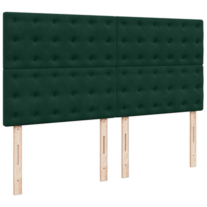 vidaXL Lit de rangement avec matelas Vert foncé 180x200 cm Velours