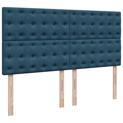 vidaXL Ottoman-Bett mit Matratzen Dunkelblau 180x200 cm Samt
