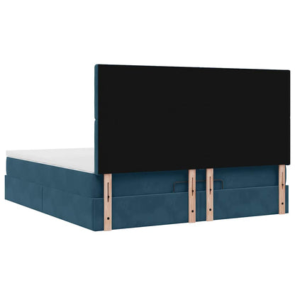 vidaXL Ottoman-Bett mit Matratzen Dunkelblau 180x200 cm Samt