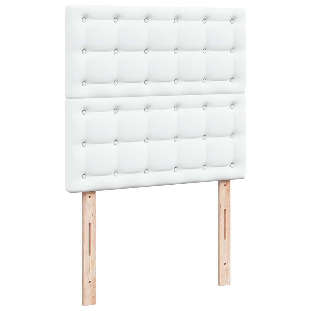 vidaXL Ottoman-Bett mit Matratzen Reinweiß 160x200 cm Kunstleder