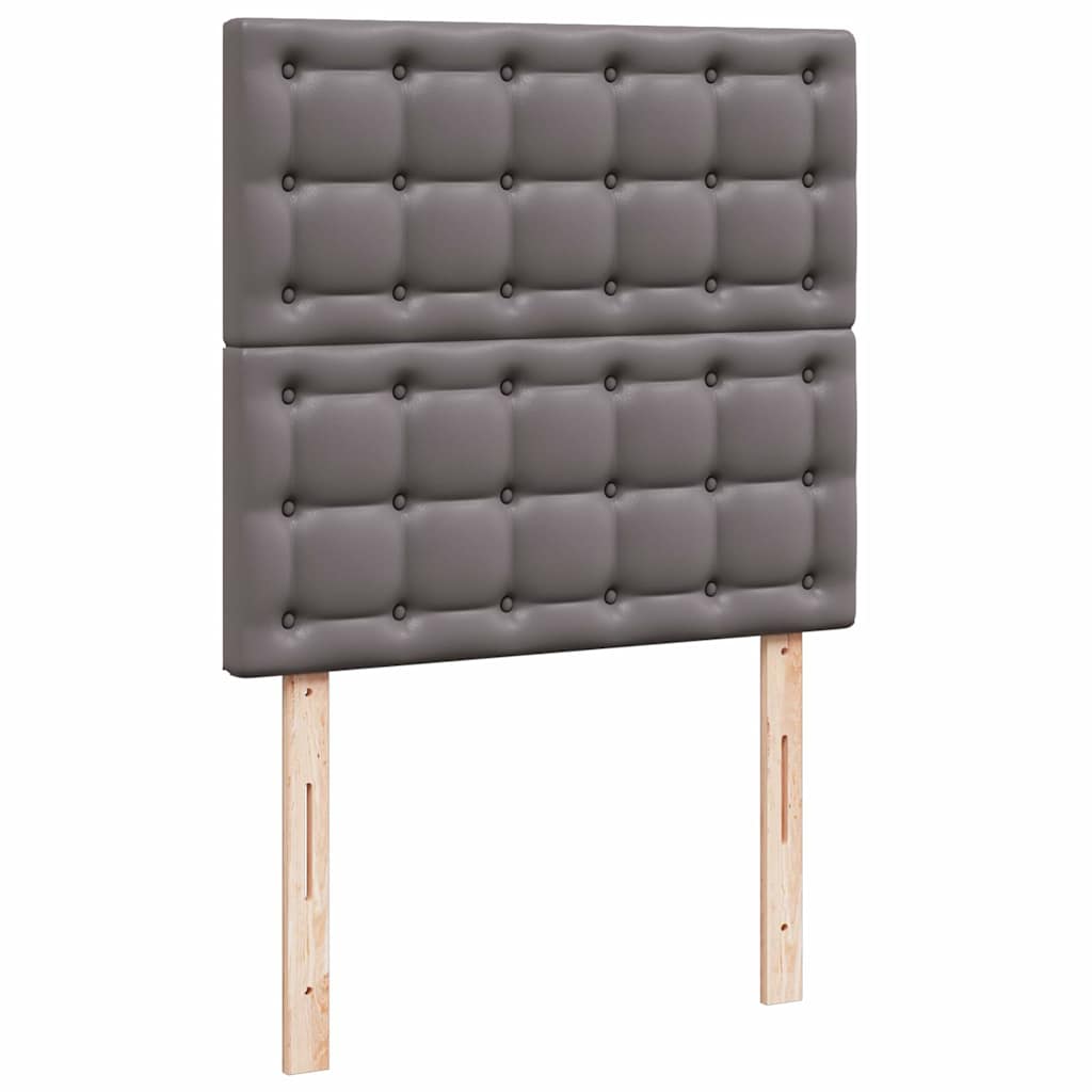 vidaXL Ottoman-Bett mit Matratzen Grau 160x200 cm Kunstleder
