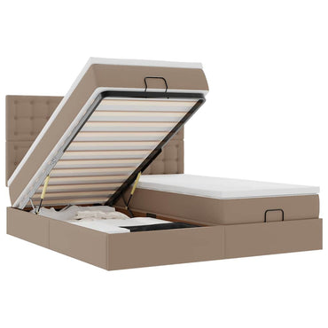 vidaXL Lit coffre avec matelas cappuccino 180x200cm similicuir