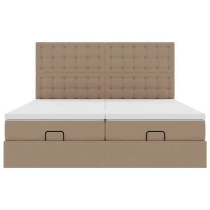 vidaXL Lit coffre avec matelas cappuccino 180x200cm similicuir