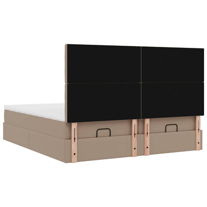 vidaXL Lit coffre avec matelas cappuccino 180x200cm similicuir