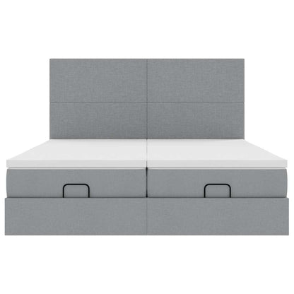 vidaXL Lit ottoman avec matelas Gris clair 160x200 cm Tissu