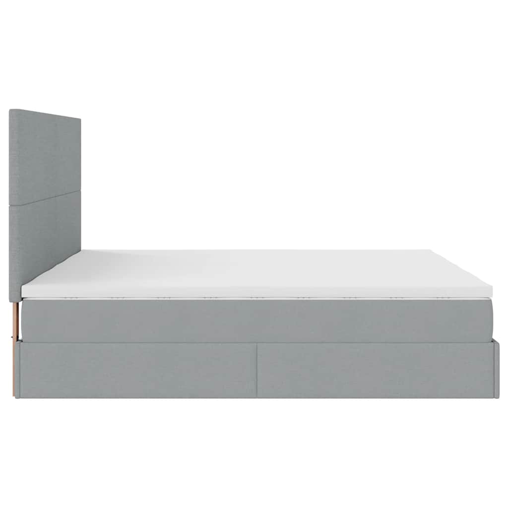 vidaXL Lit ottoman avec matelas Gris clair 160x200 cm Tissu