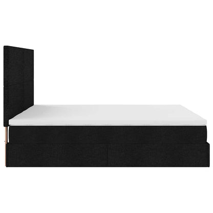 vidaXL Lit ottoman avec matelas Noir 160x200 cm Tissu