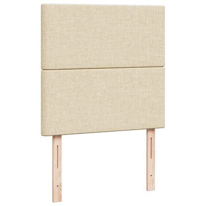 vidaXL Ottoman-Bett mit Matratzen Creme 160x200 cm Stoff