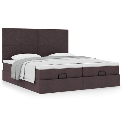 vidaXL Ottoman-Bett mit Matratzen Dunkelbraun 180x200 cm Stoff