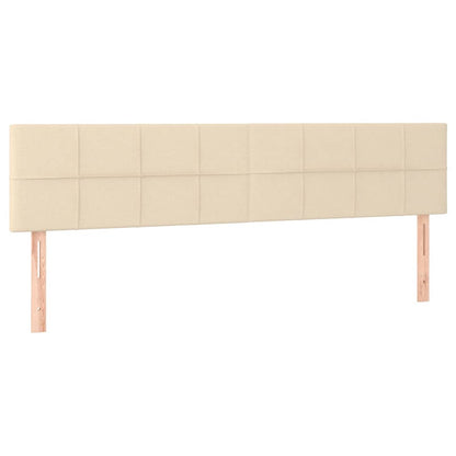 vidaXL Ottoman-Bett mit Matratzen Creme 160x200 cm Stoff