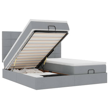 vidaXL Lit ottoman avec matelas Gris clair 180x200 cm Tissu