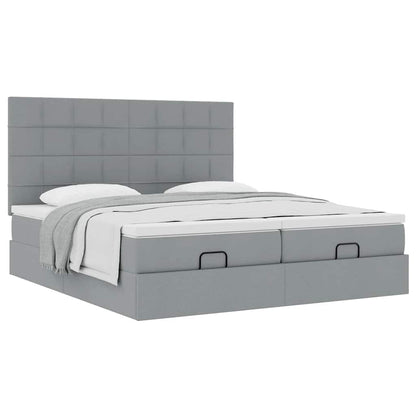 vidaXL Lit ottoman avec matelas Gris clair 180x200 cm Tissu