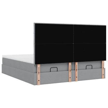vidaXL Lit ottoman avec matelas Gris clair 180x200 cm Tissu