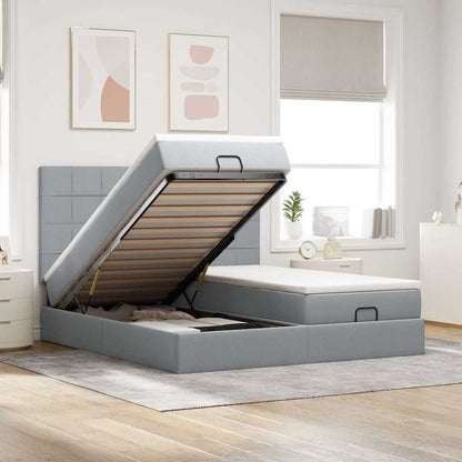 vidaXL Lit ottoman avec matelas Gris clair 180x200 cm Tissu