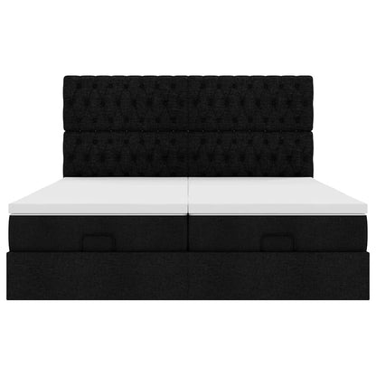 vidaXL Ottoman-Bett mit Matratzen Schwarz 160x200 cm Stoff
