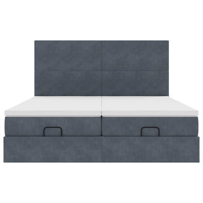 vidaXL Lit ottoman avec matelas gris foncé 160x200 cm Velours