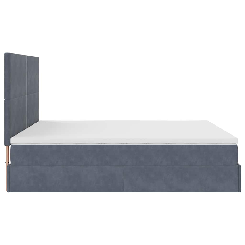 vidaXL Lit ottoman avec matelas gris foncé 160x200 cm Velours