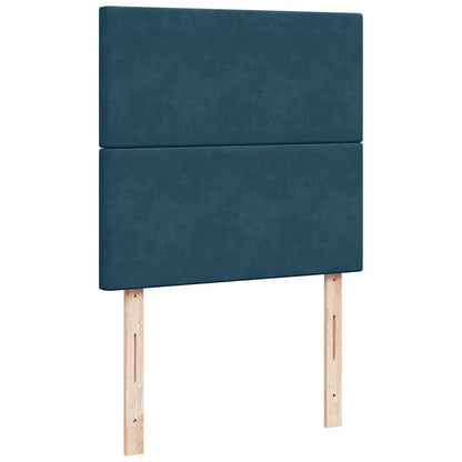 vidaXL Ottoman-Bett mit Matratzen Dunkelblau 160x200 cm Samt