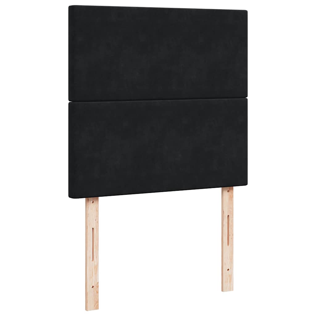vidaXL Lit ottoman avec matelas Noir 180x200 cm Velours