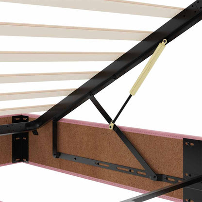 Ottoman-Bett mit Matratzen Rosa 200x200 cm Samt