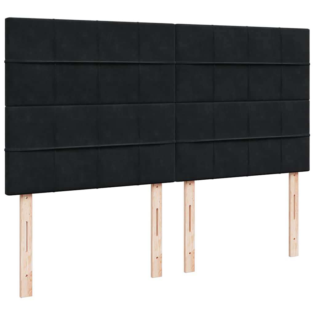 vidaXL Lit ottoman avec matelas noir 160x200 cm Velours