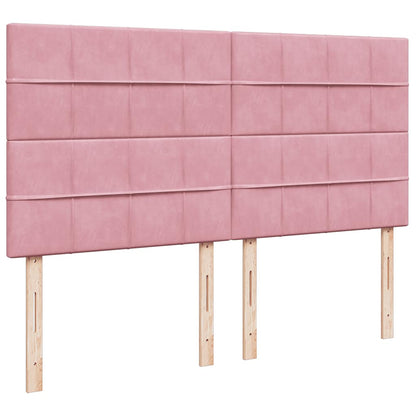 vidaXL Ottoman-Bett mit Matratzen Rosa 160x200 cm Samt