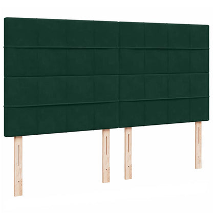 vidaXL Ottoman-Bett mit Matratzen Dunkelgrün 200x200 cm Samt