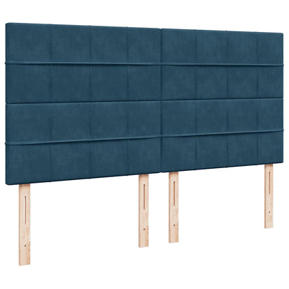 vidaXL Lit ottoman avec matelas Bleu foncé 200x200 cm Velours