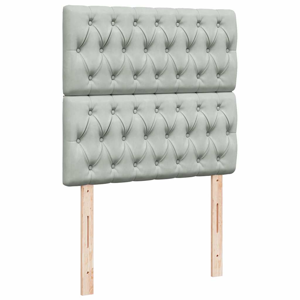 vidaXL Lit-coffre avec matelas Gris clair 160x200 cm Velours